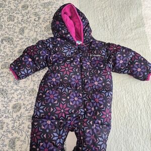Columbia Kids' Patterned Snowsuit - Black and Pink